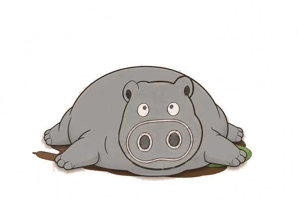 Pond picture: Fat Hippo. A fat hippo across the whole pond. Never changed.